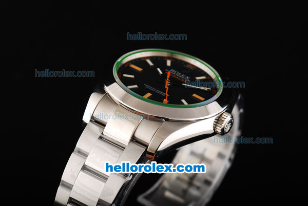 Rolex Milgauss Oyster Perpetual Rolex 3131 Automatic Movement Full Steel with Black Dial - Click Image to Close